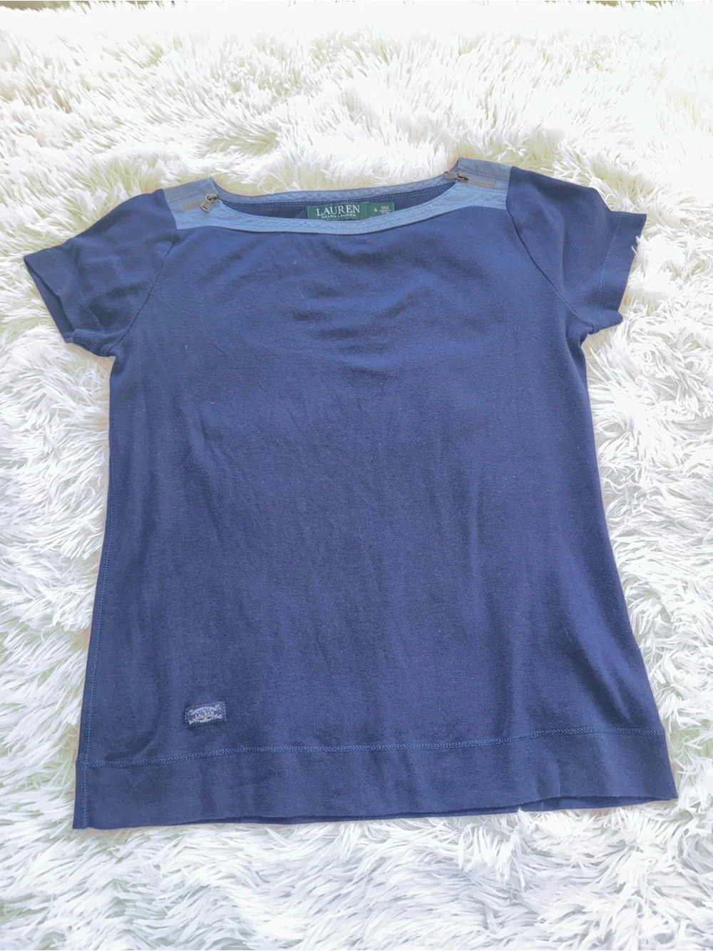 Ralph Lauren Boatneck Short Sleeve with Shoulder Zippers